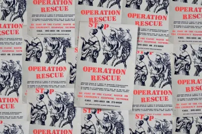 Joe et Agnes Sampson, affiche de Stop Operation Rescue, octobre 1988